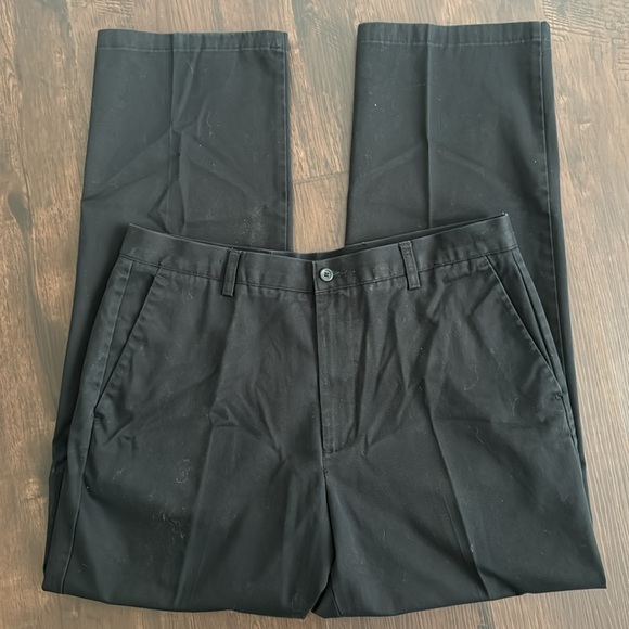 DOCKERS FLAT FRONT TROUSER PANTS CLASSIC FIT BLACK WAIST 36 - Picture 5 of 8